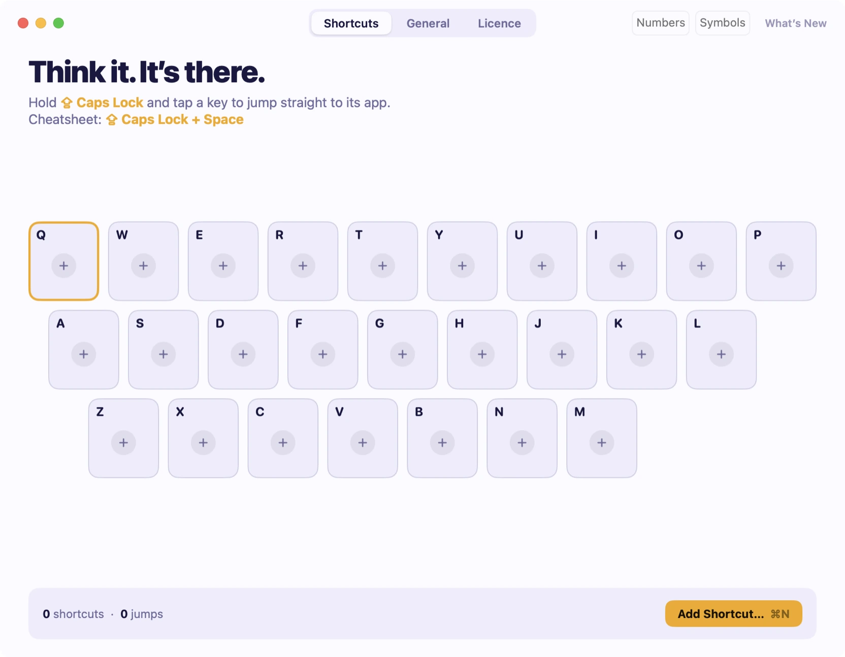 Spot On's window as its keyboard fills up, one app per letter, until all 26 letters have an app.